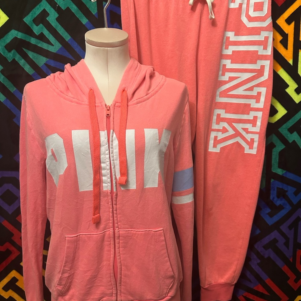 Pink Hoodie and Sweatpants Set